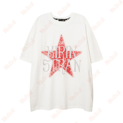 letters pattern white t shirt